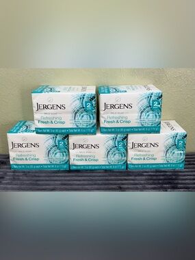 LOT OF 5 Jergens Fresh & Crisp Mild Bar Soap Twin Pack 10 Bars Total Rare HTF